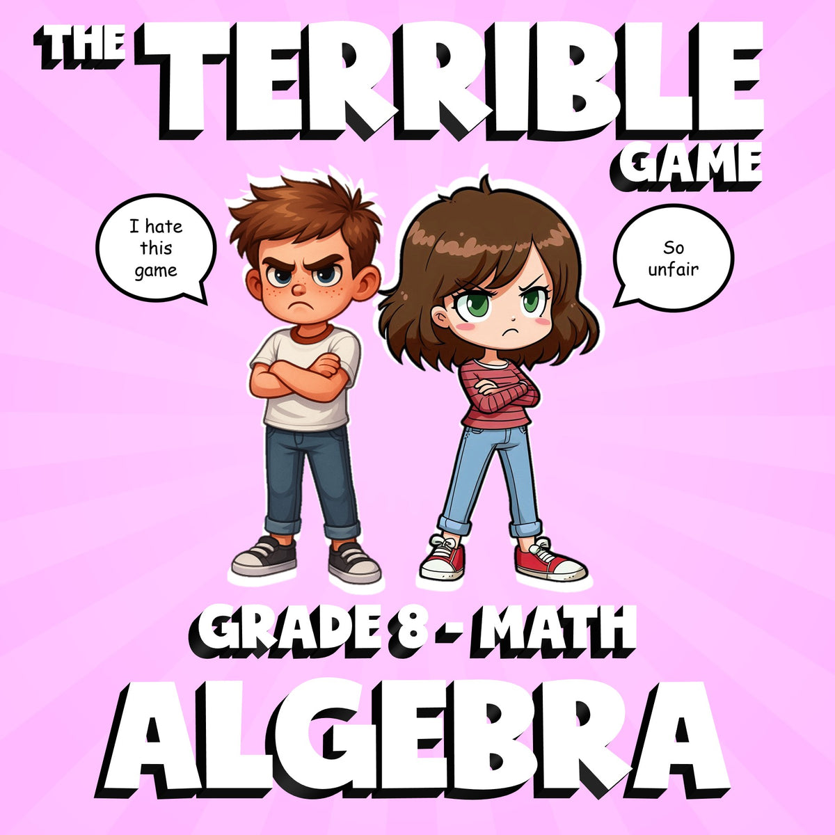Algebra THE TERRIBLE GAME - No Prep Grade 8 Math Review Activity