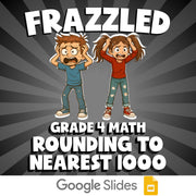 Rounding to Nearest 1000 FRAZZLED Math Game - No Prep Grade 4 Review Activity