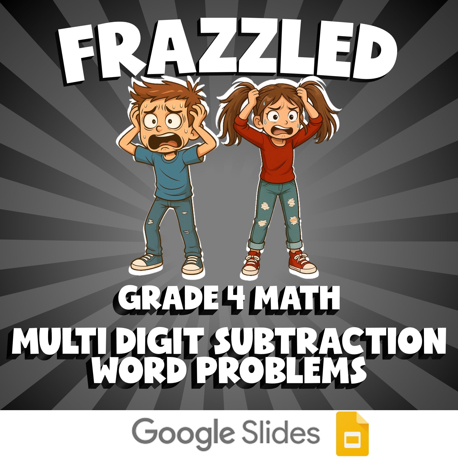 Multi Digit Subtraction Word Problems FRAZZLED Math Game - No Prep Grade 4