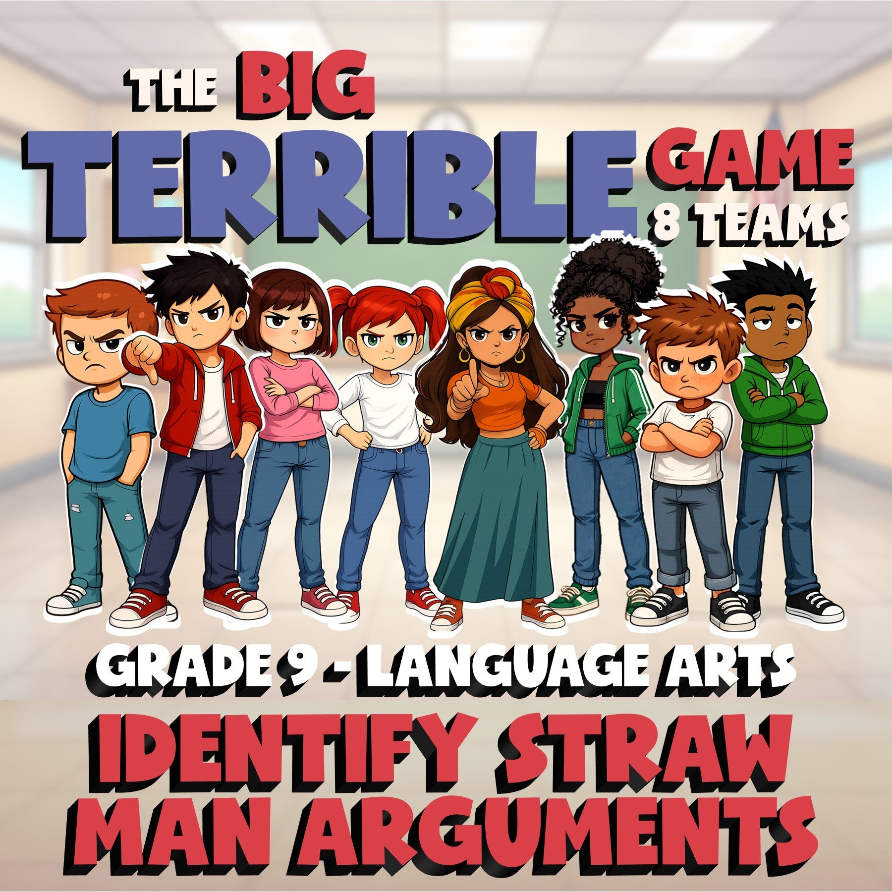 Identify Straw Man Arguments BIG TERRIBLE GAME - No Prep Grade 9 ELA Review