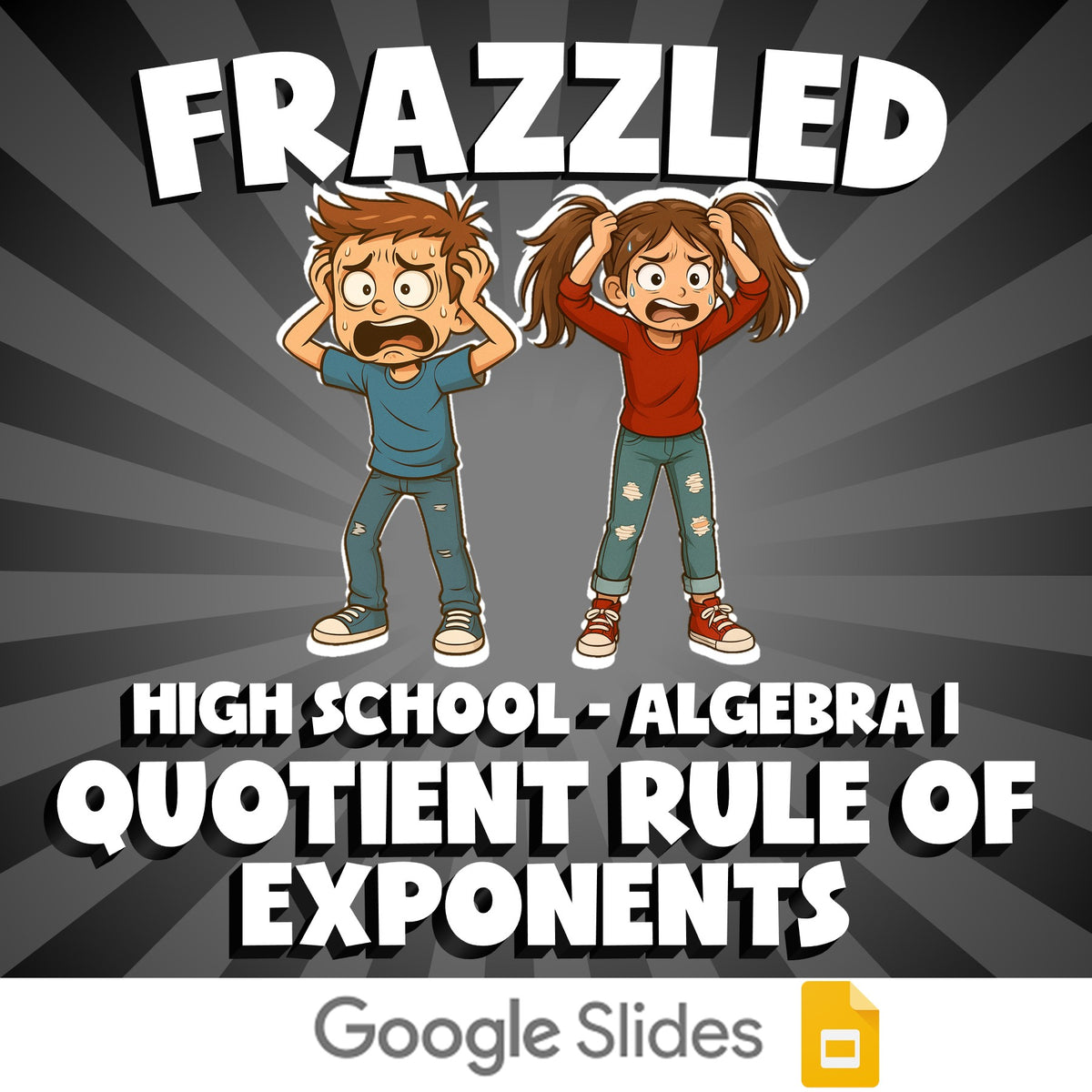 Quotient Rule of Exponents FRAZZLED Math Game - No Prep Algebra 1 Review