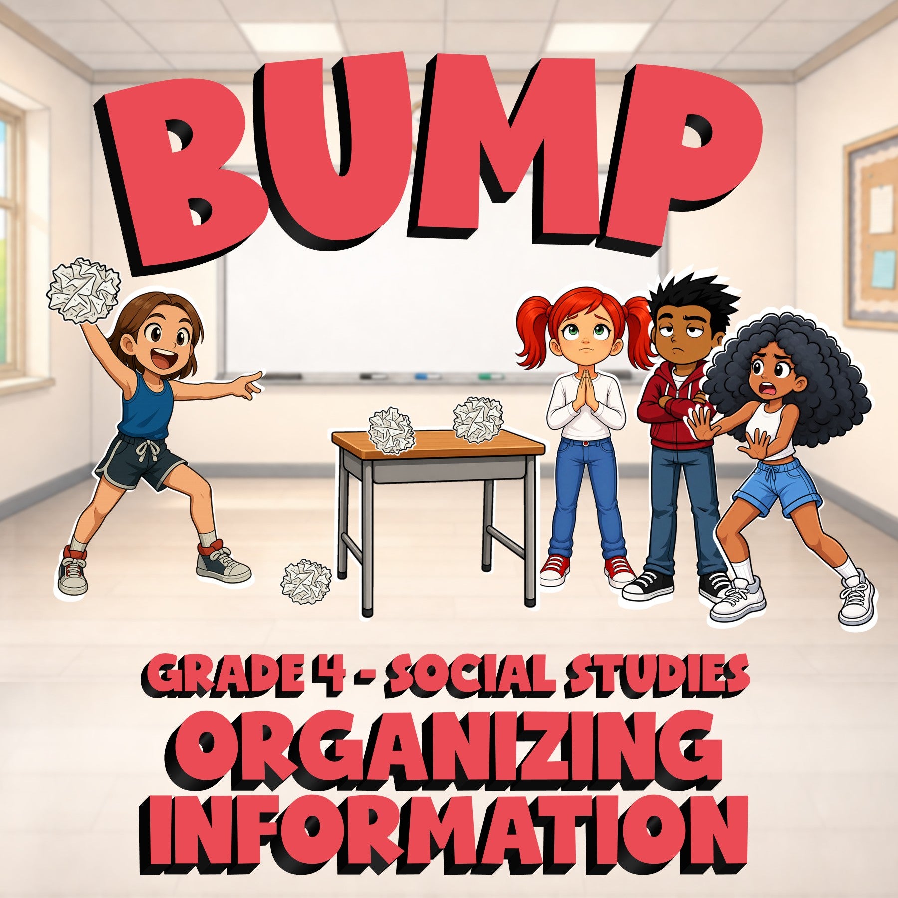 Organizing Information BUMP Socials Game - No Prep Grade 4 Review Activity