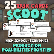 Production Possibilities Frontier SCOOT TASK CARDS Economics Game - No Prep