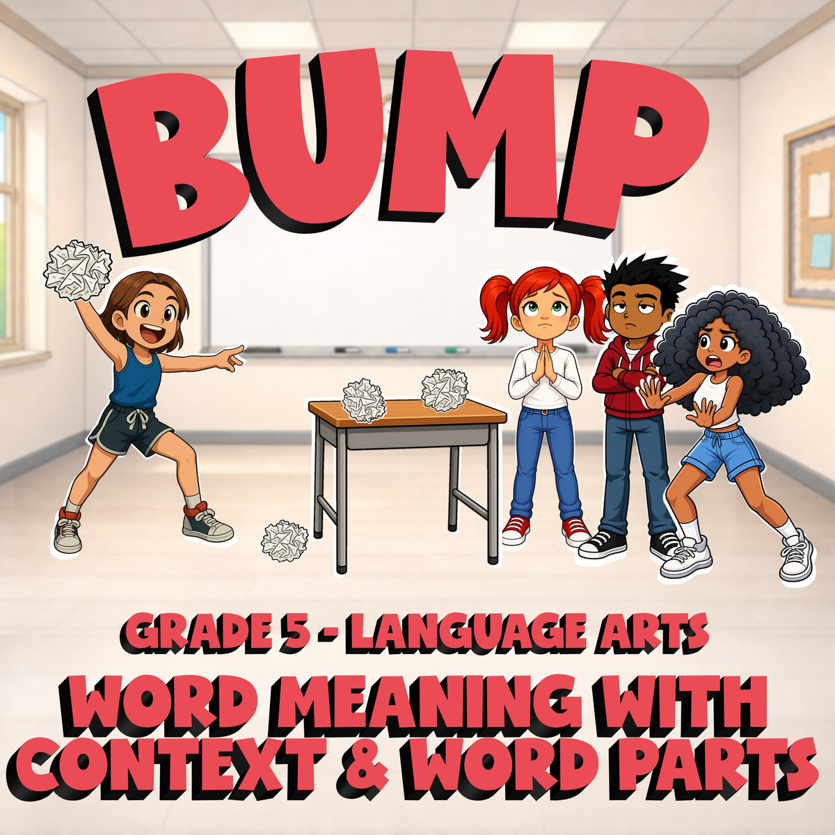 Word Meaning with Context & Word Parts BUMP ELA Game - No Prep Grade 5 Review