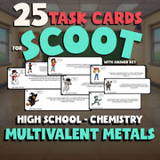 Multivalent Metals SCOOT TASK CARDS Science Game - No Prep Chemistry Review