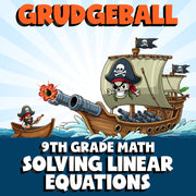 Solving Linear Equations GRUDGEBALL Math Game - No Prep Grade 9 Review Activity