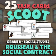 Rousseau & the Social Contract SCOOT TASK CARDS Socials Game - No Prep Grade 8