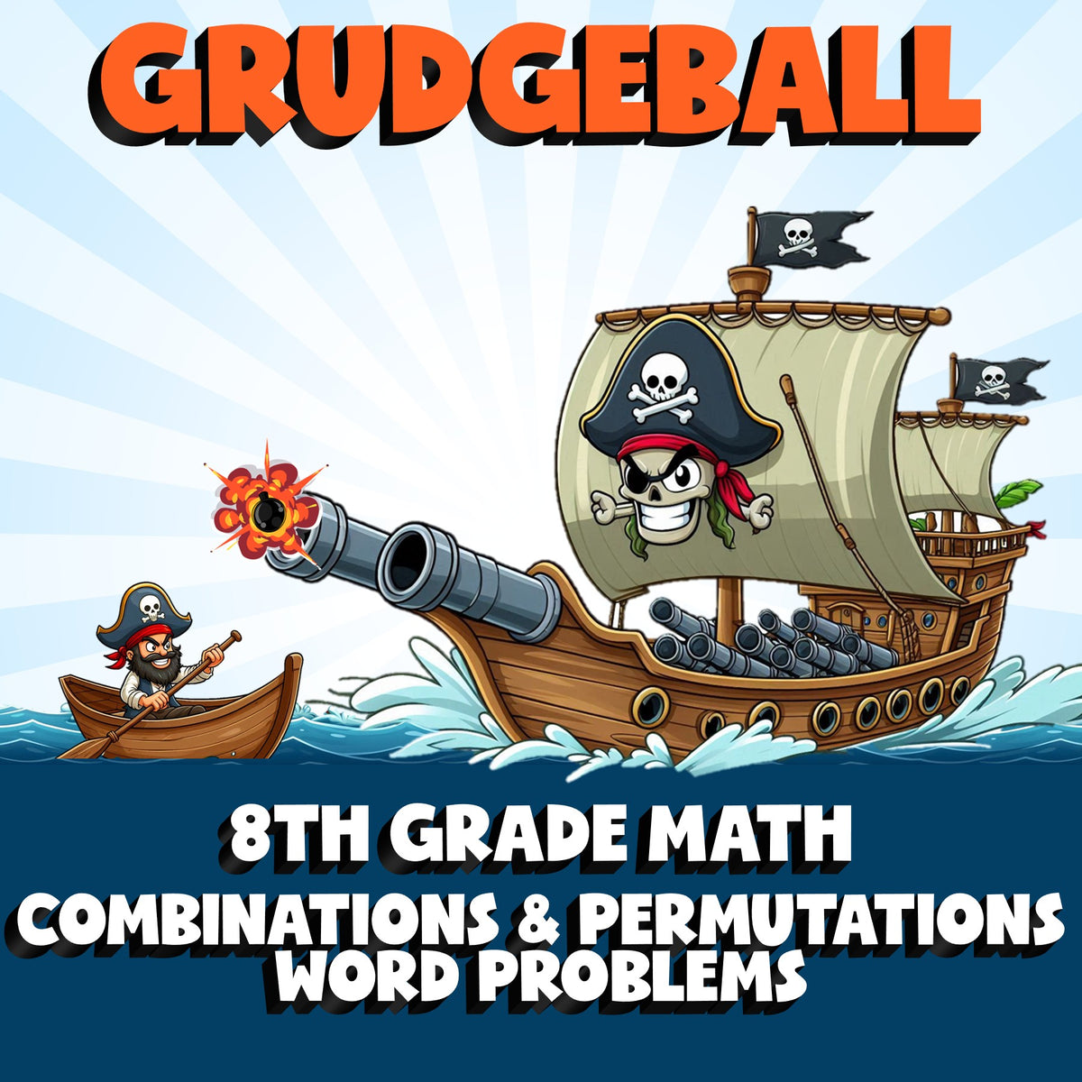 Combinations & Permutations Word Problems GRUDGEBALL Math Game - No Prep Grade 8