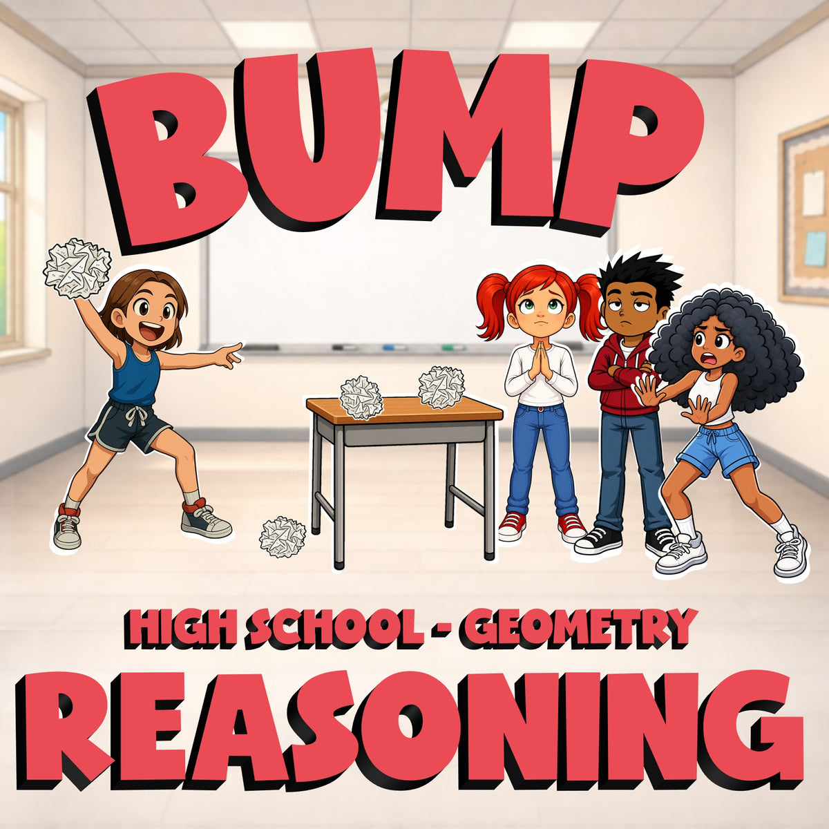 Reasoning BUMP Math Game - No Prep Geometry Review Activity