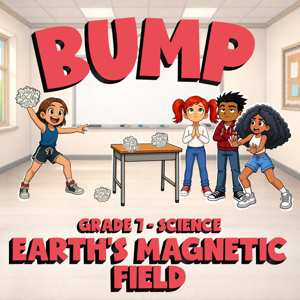 Earth's Magnetic Field BUMP Science Game - No Prep Grade 7 Review Activity