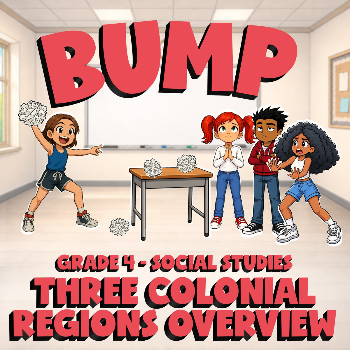 Three Colonial Regions Overview BUMP Socials Game - No Prep Grade 4 Review