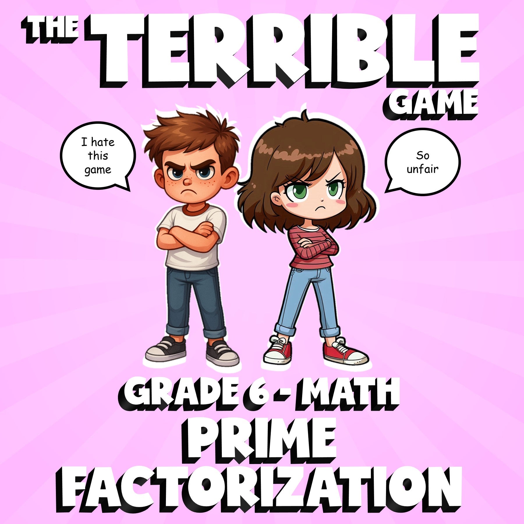 Prime Factorization THE TERRIBLE GAME - No Prep Grade 6 Math Review Activity