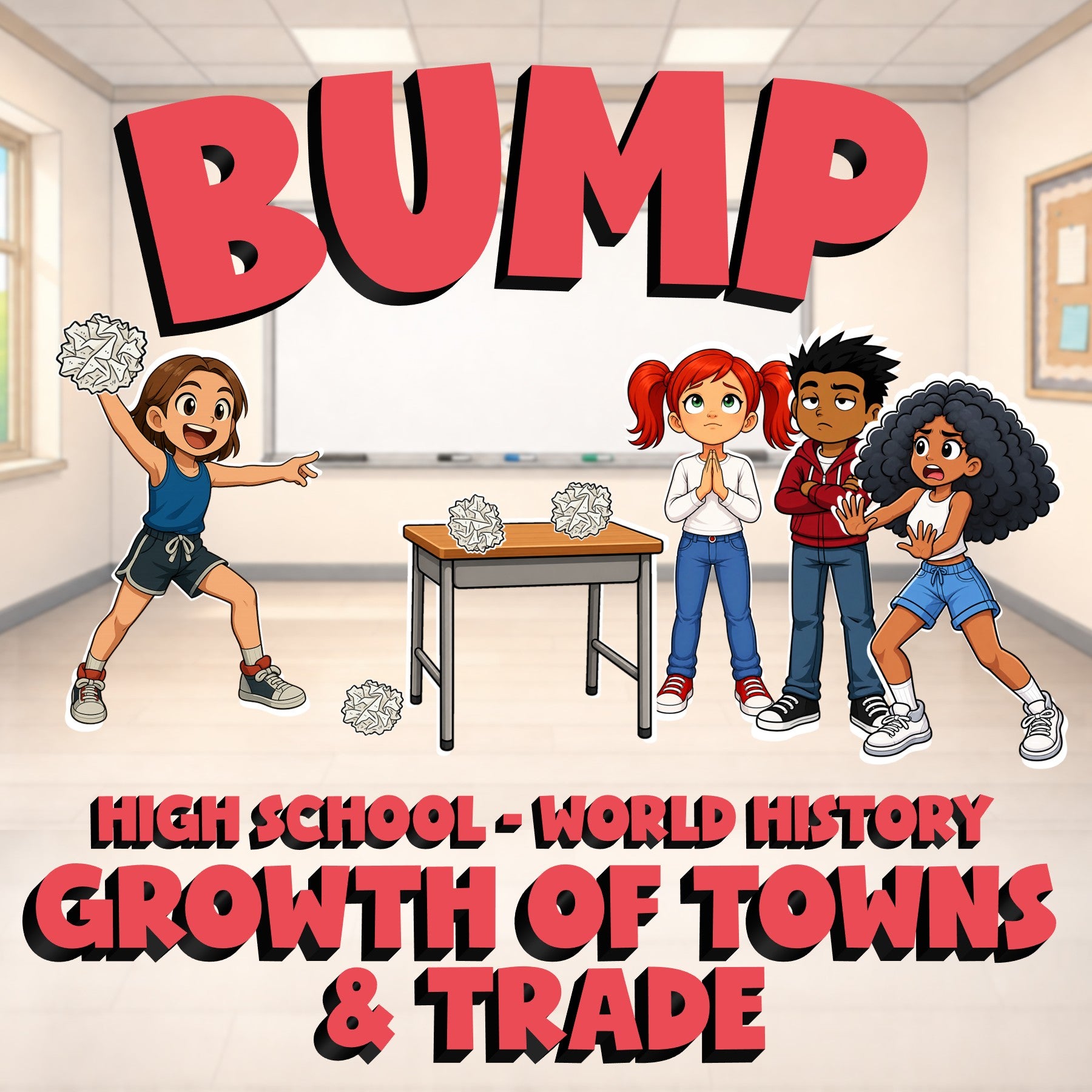 Growth of Towns & Trade BUMP Game - No Prep World History Review Activity