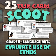 Evaluate Use of Ethos SCOOT TASK CARDS ELA Game - No Prep Grade 11 Review