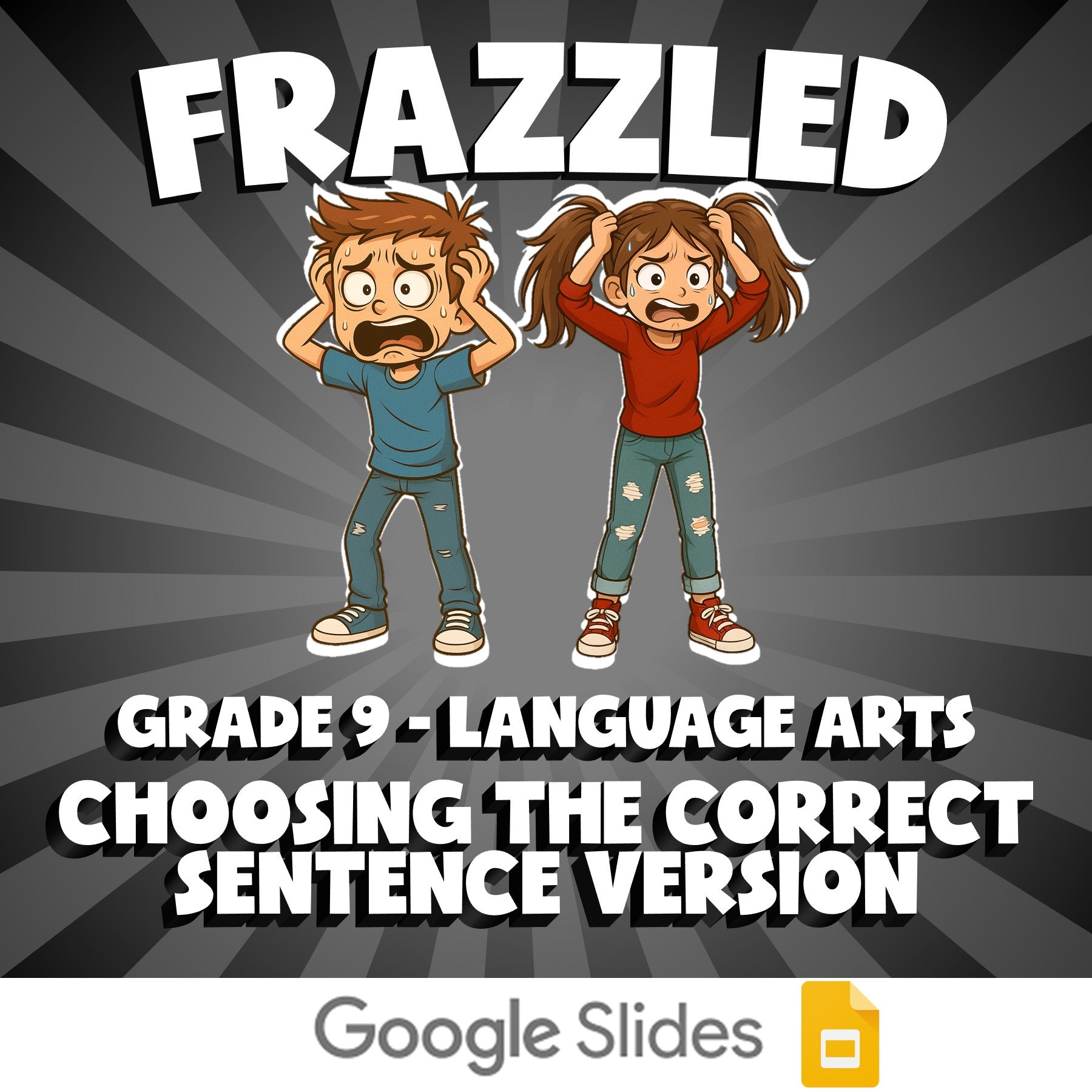 Choosing the Correct Sentence Version FRAZZLED ELA Game - No Prep Grade 9 Review