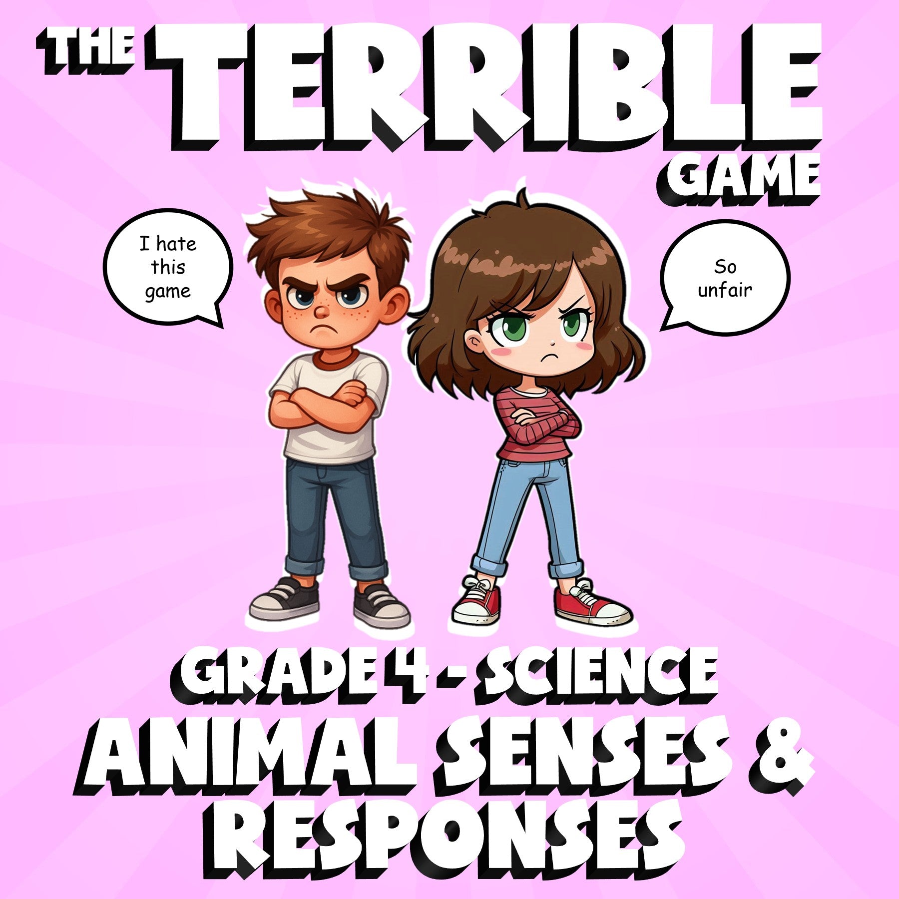 Animal Senses & Responses THE TERRIBLE GAME - No Prep Grade 4 Science Review