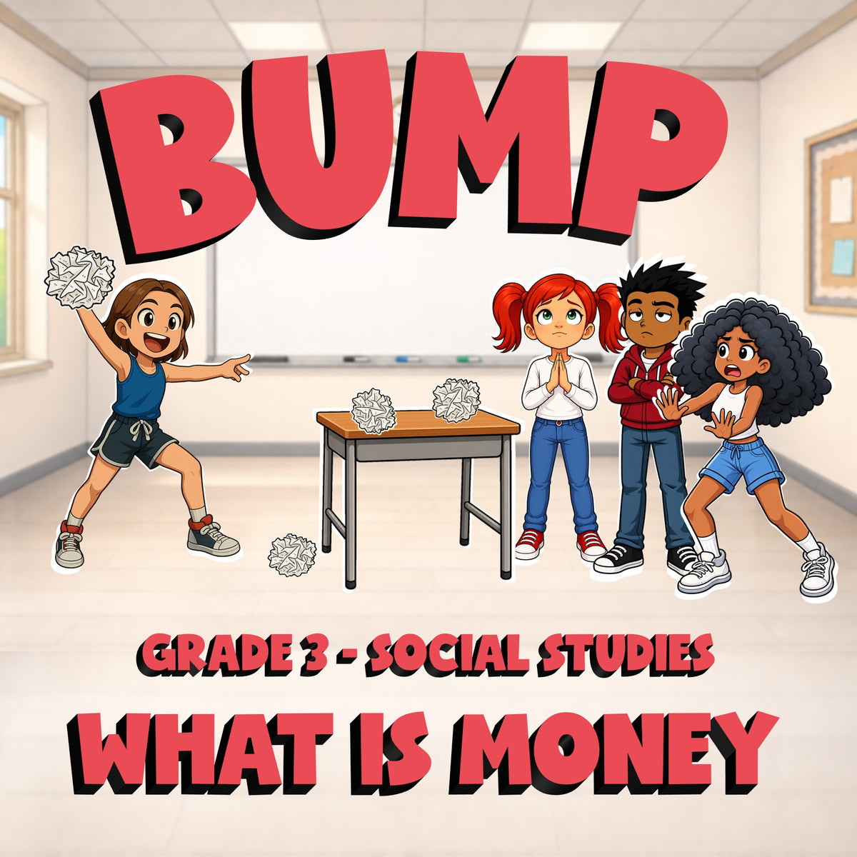 What Is Money BUMP Socials Game - No Prep Grade 3 Review Activity
