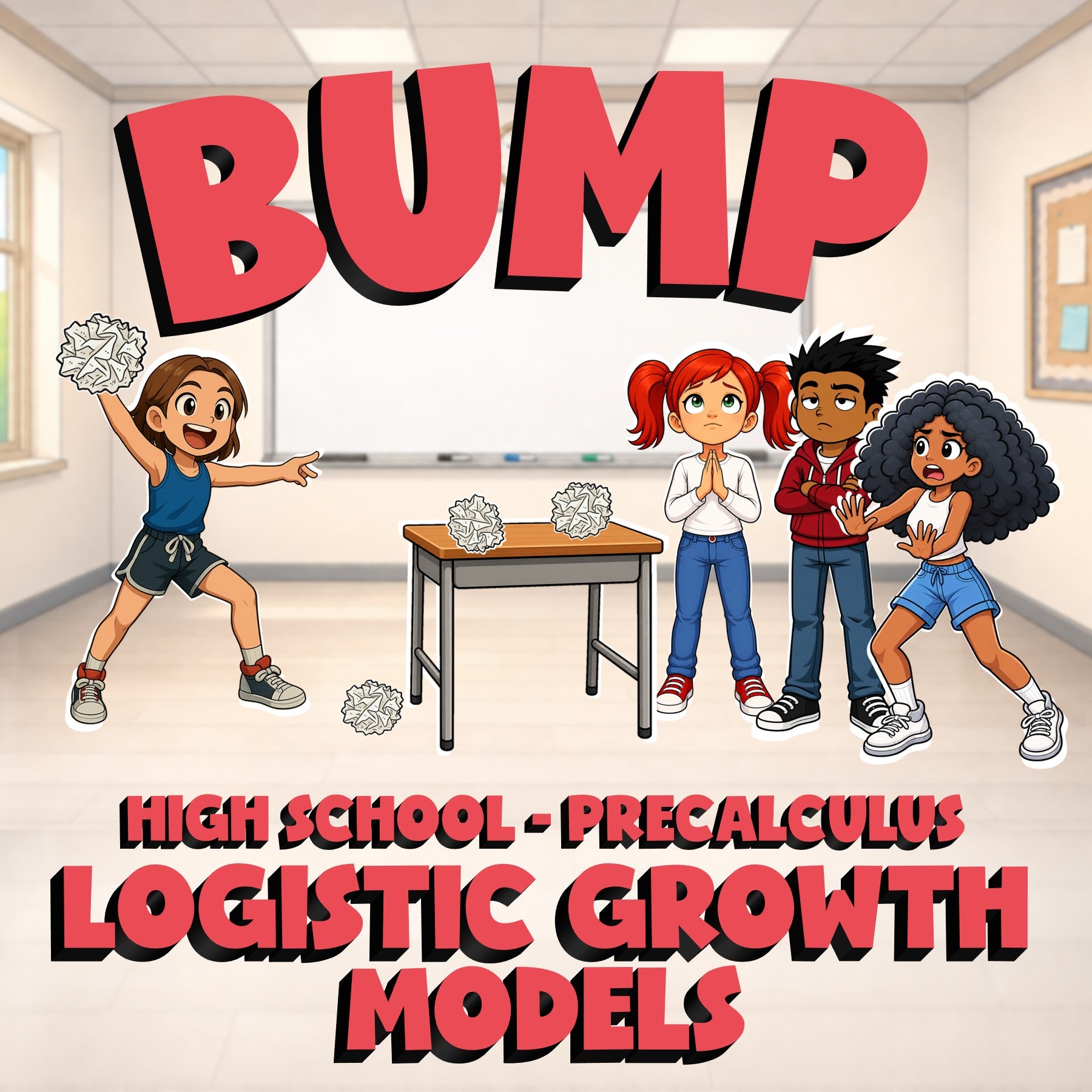 Logistic Growth Models BUMP Math Game - No Prep PreCalculus Review Activity
