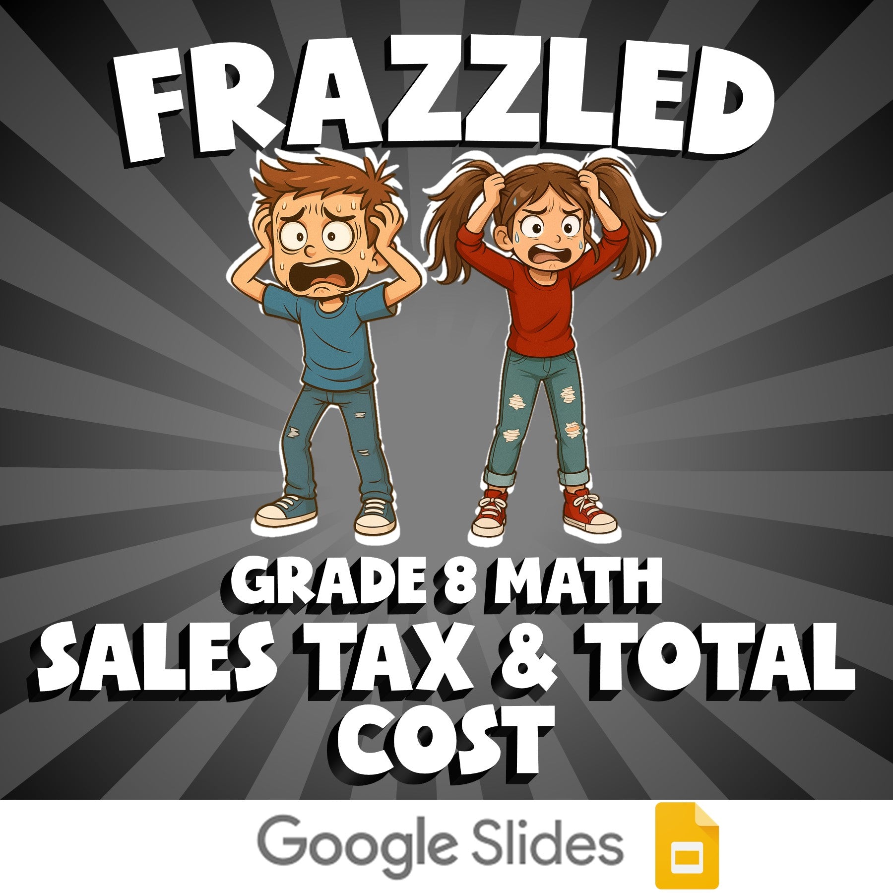 Sales Tax & Total Cost FRAZZLED Math Game - No Prep Grade 8 Review Activity