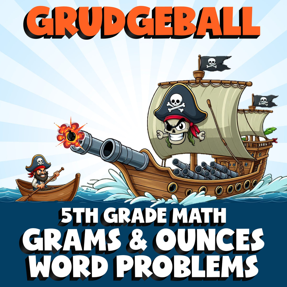Grams & Ounces Word Problems GRUDGEBALL Math Game - No Prep Grade 5 Review