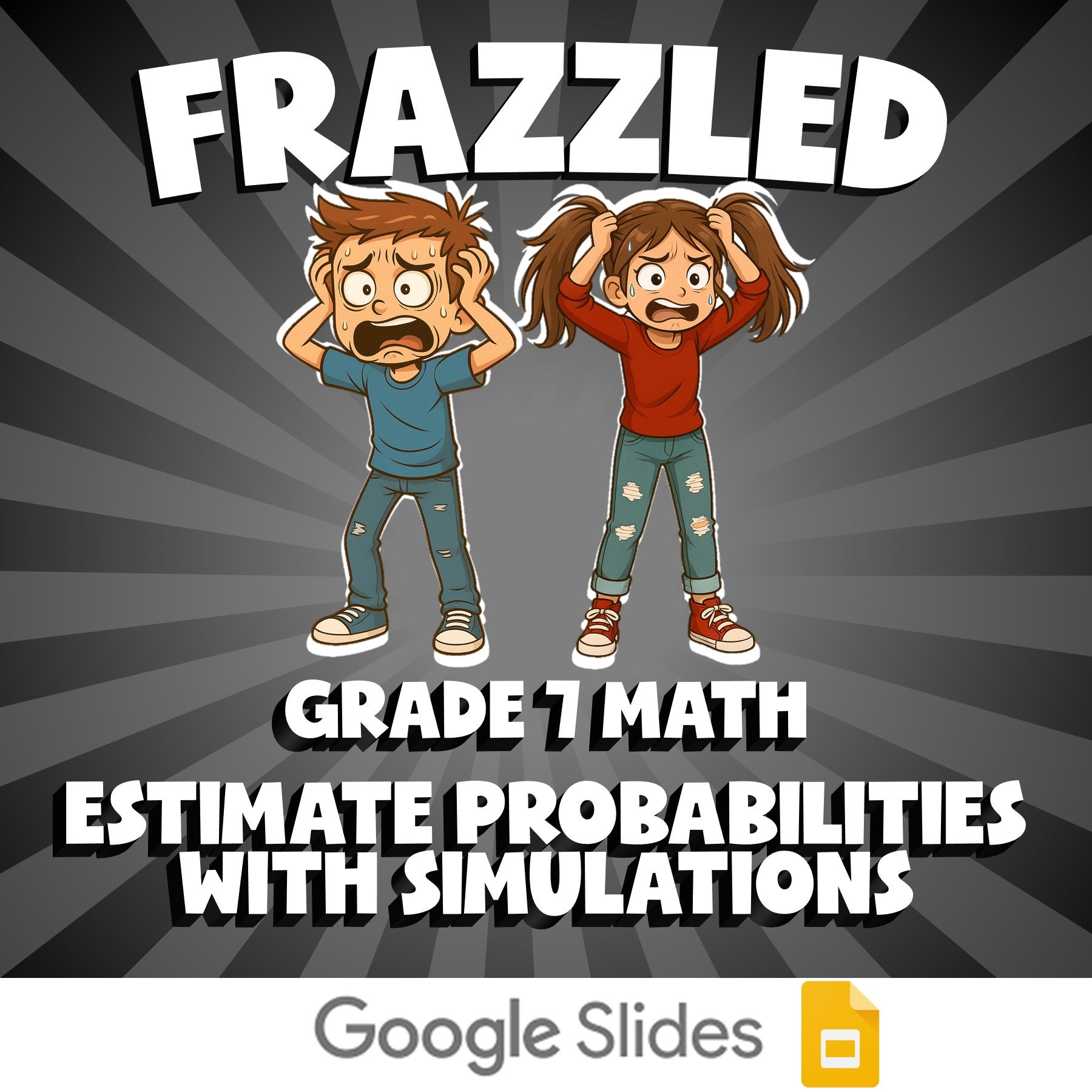 Estimate Probabilities with Simulations FRAZZLED Math Game - No Prep Grade 7