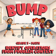 Identify Operations from Problem Context BUMP Math Game - No Prep Grade 5 Review