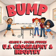 U.S. Geography & Industry BUMP Socials Game - No Prep Grade 5 Review Activity