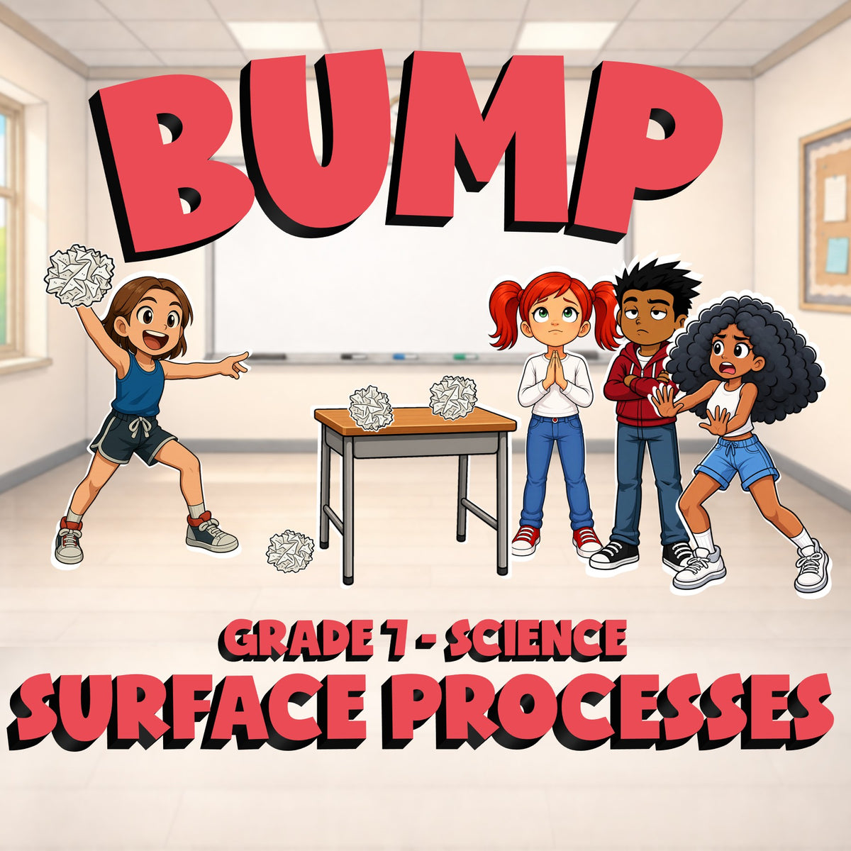 Surface Processes BUMP Science Game - No Prep Grade 7 Review Activity