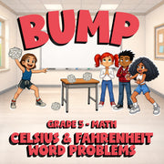 Celsius & Fahrenheit Word Problems BUMP Math Game - No Prep Grade 5 Review