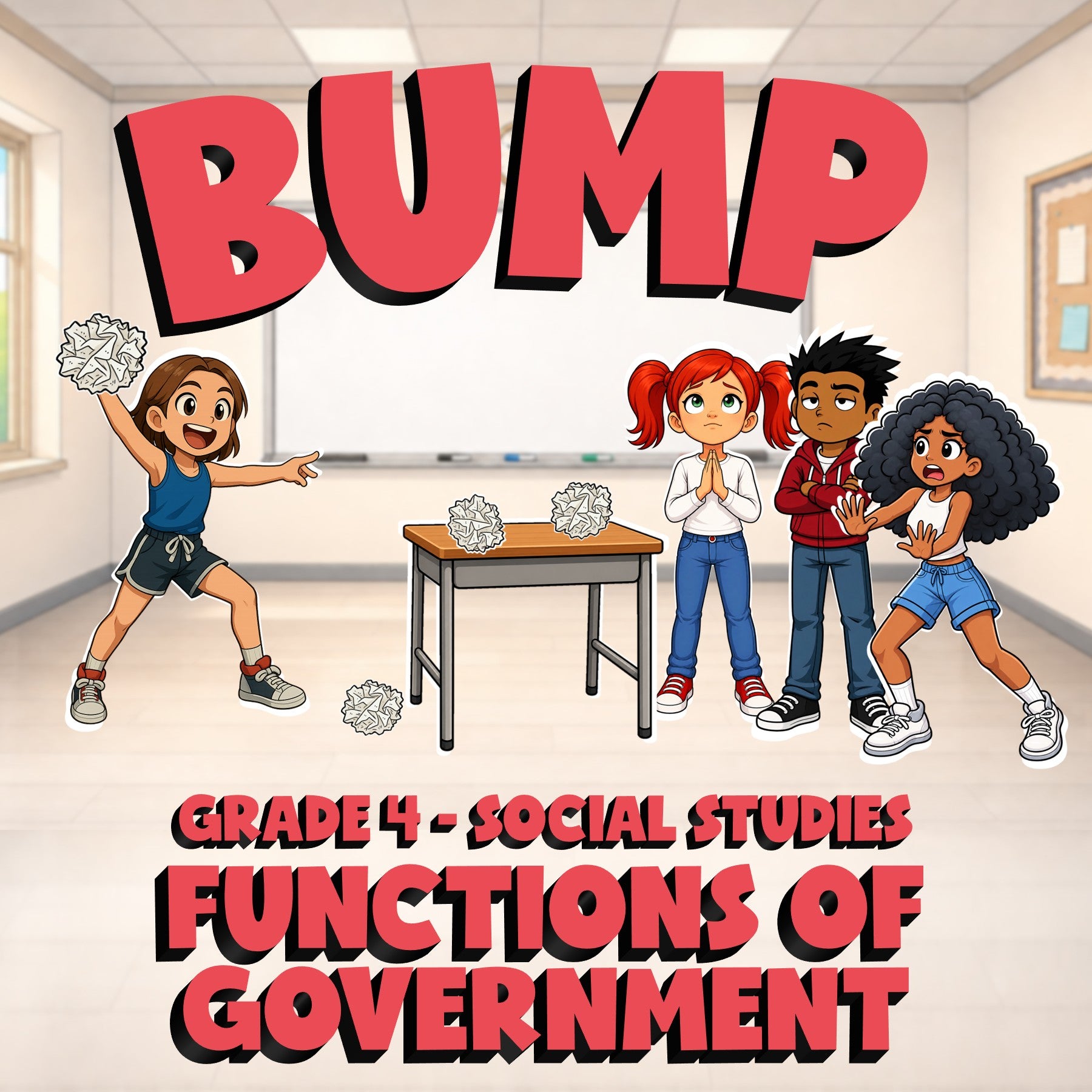 Functions of Government BUMP Socials Game - No Prep Grade 4 Review Activity