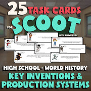 Key Inventions & Production Systems SCOOT TASK CARDS Game - World History