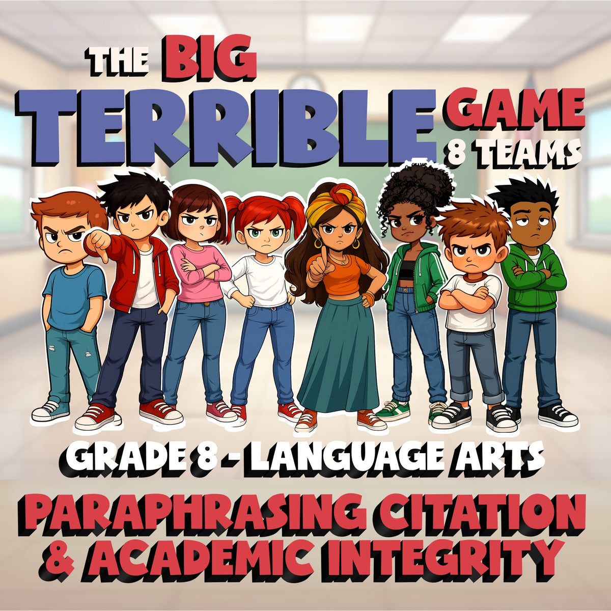 Paraphrasing Citation & Academic Integrity BIG TERRIBLE GAME - Grade 8ELA
