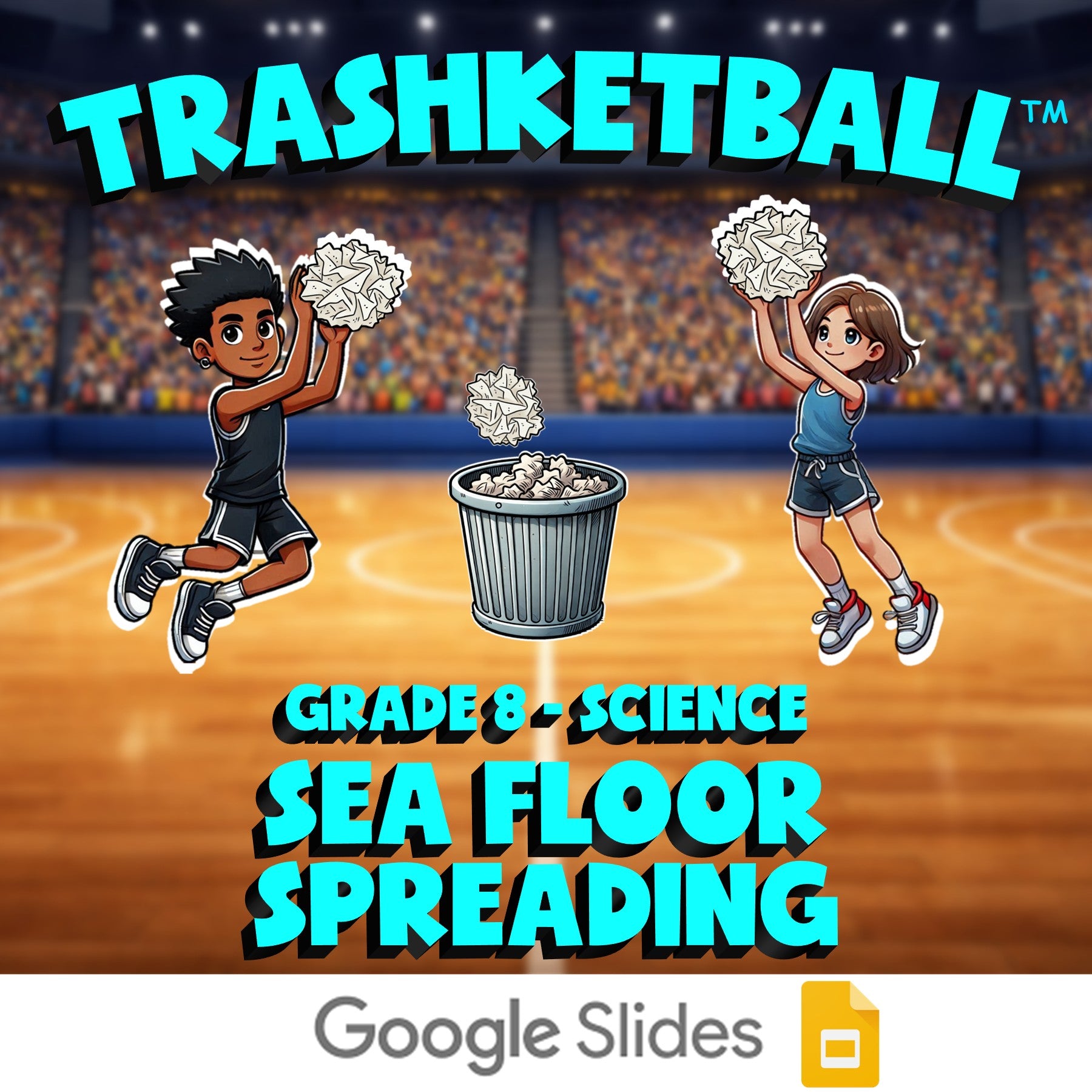 Sea Floor Spreading TRASHKETBALL Science Game - No Prep Grade 8 Review Activity