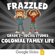 Colonial Family Life FRAZZLED Socials Game - No Prep Grade 3 Review Activity