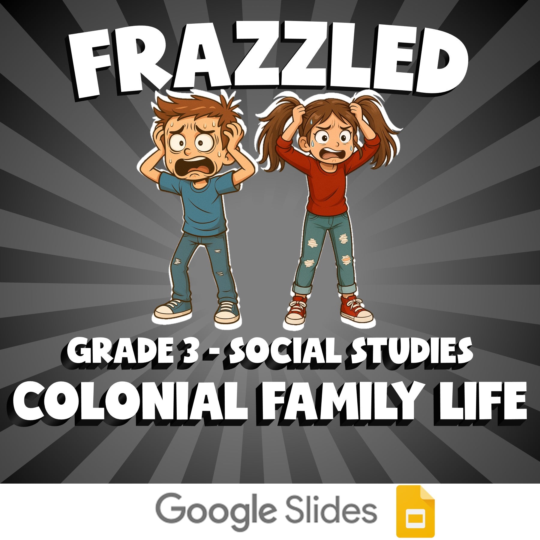 Colonial Family Life FRAZZLED Socials Game - No Prep Grade 3 Review Activity