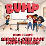 Square & Cube Root Word Problems BUMP Math Game - No Prep Grade 8 Review