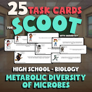Metabolic Diversity of Microbes SCOOT TASK CARDS Science Game - No Prep Biology