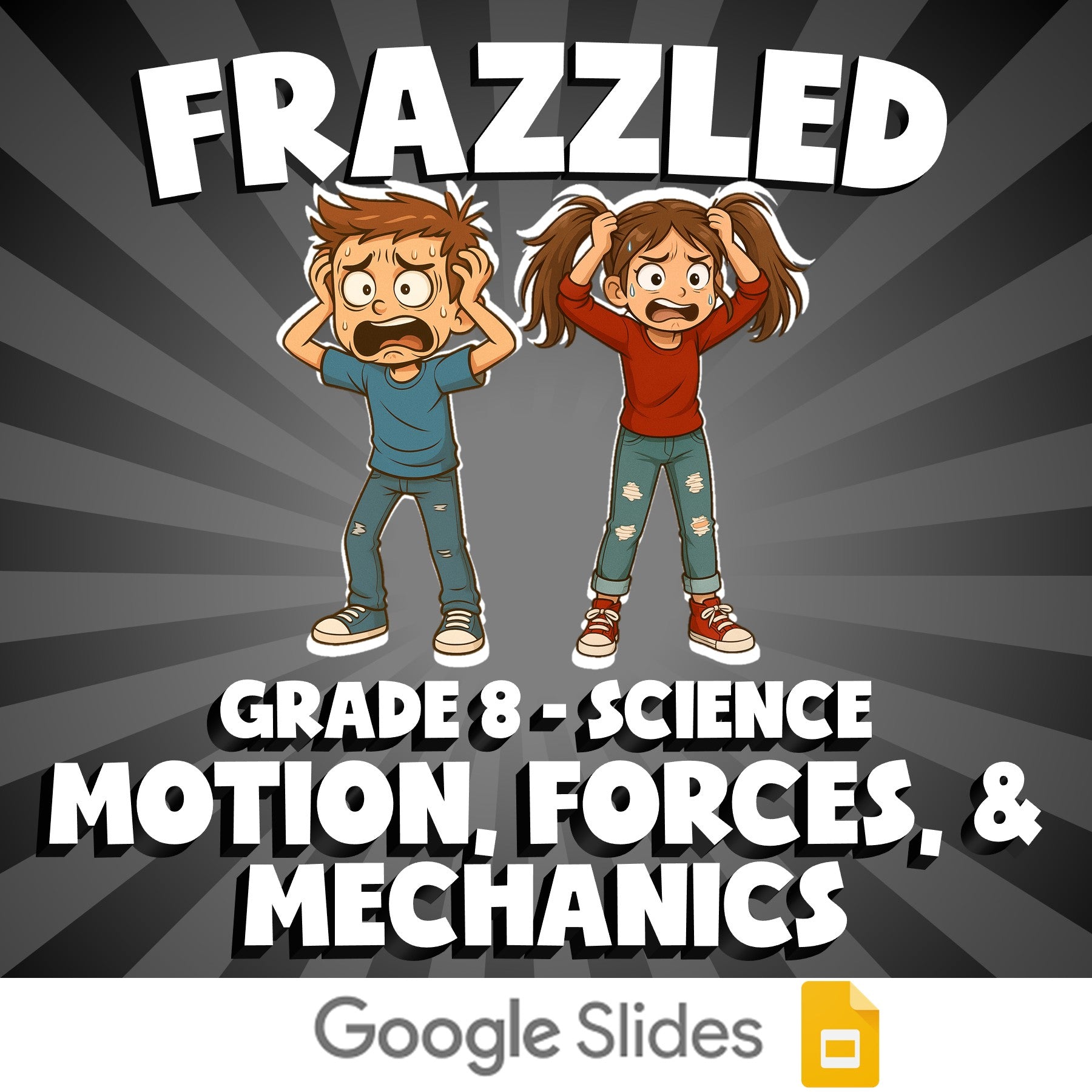 Motion, Forces, & Mechanics FRAZZLED Science Game - No Prep Grade 8 Review