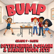 Determining Domain & Range from Sets BUMP Math Game - No Prep Grade 9 Review