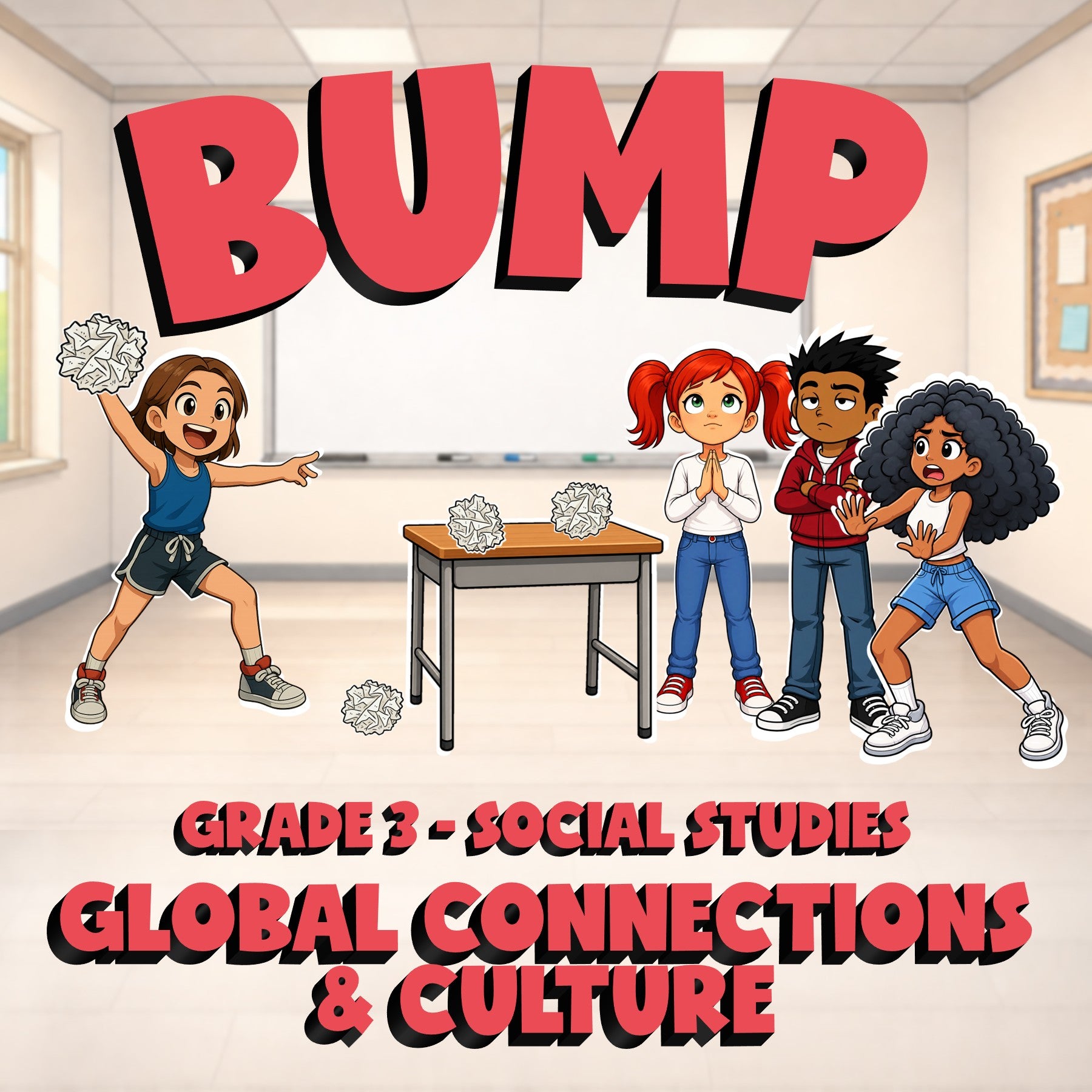 Global Connections & Culture BUMP Socials Game - No Prep Grade 3 Review Activity