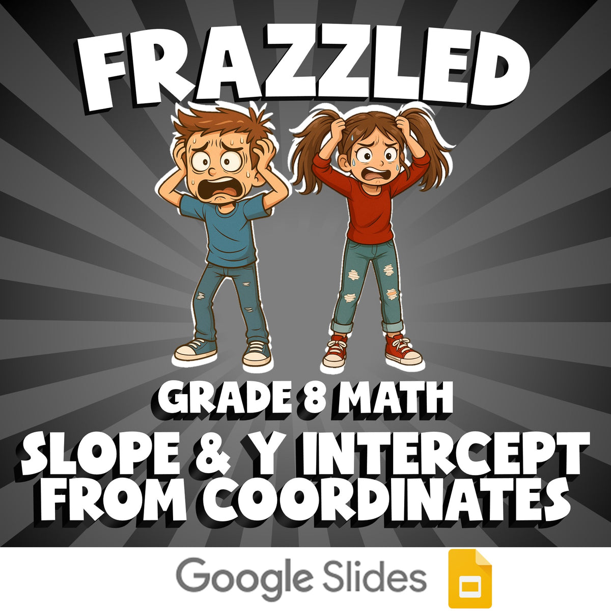 Slope & Y Intercept from Coordinates FRAZZLED Math Game - No Prep Grade 8 Review