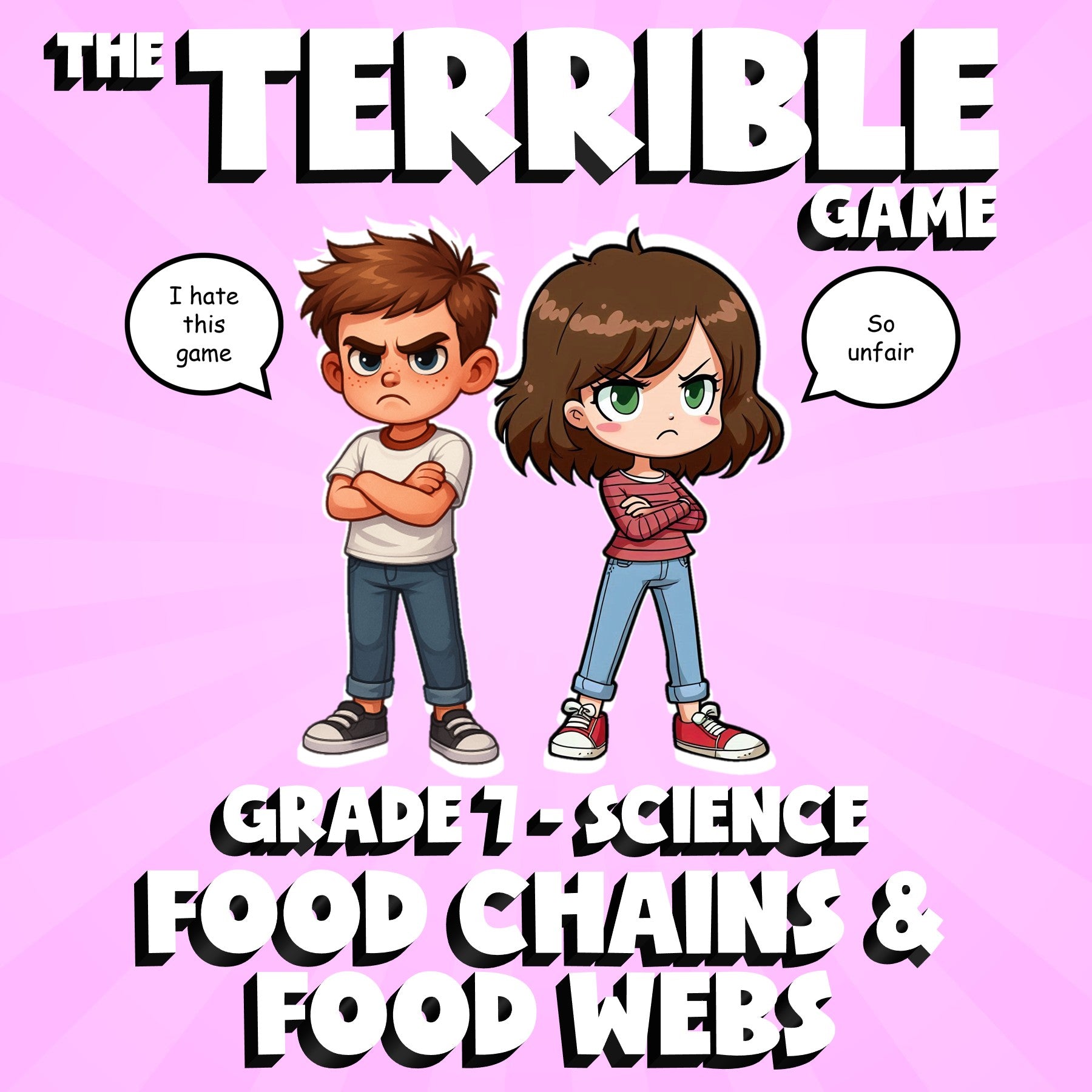 Food Chains & Food Webs THE TERRIBLE GAME - No Prep Grade 7 Science Review
