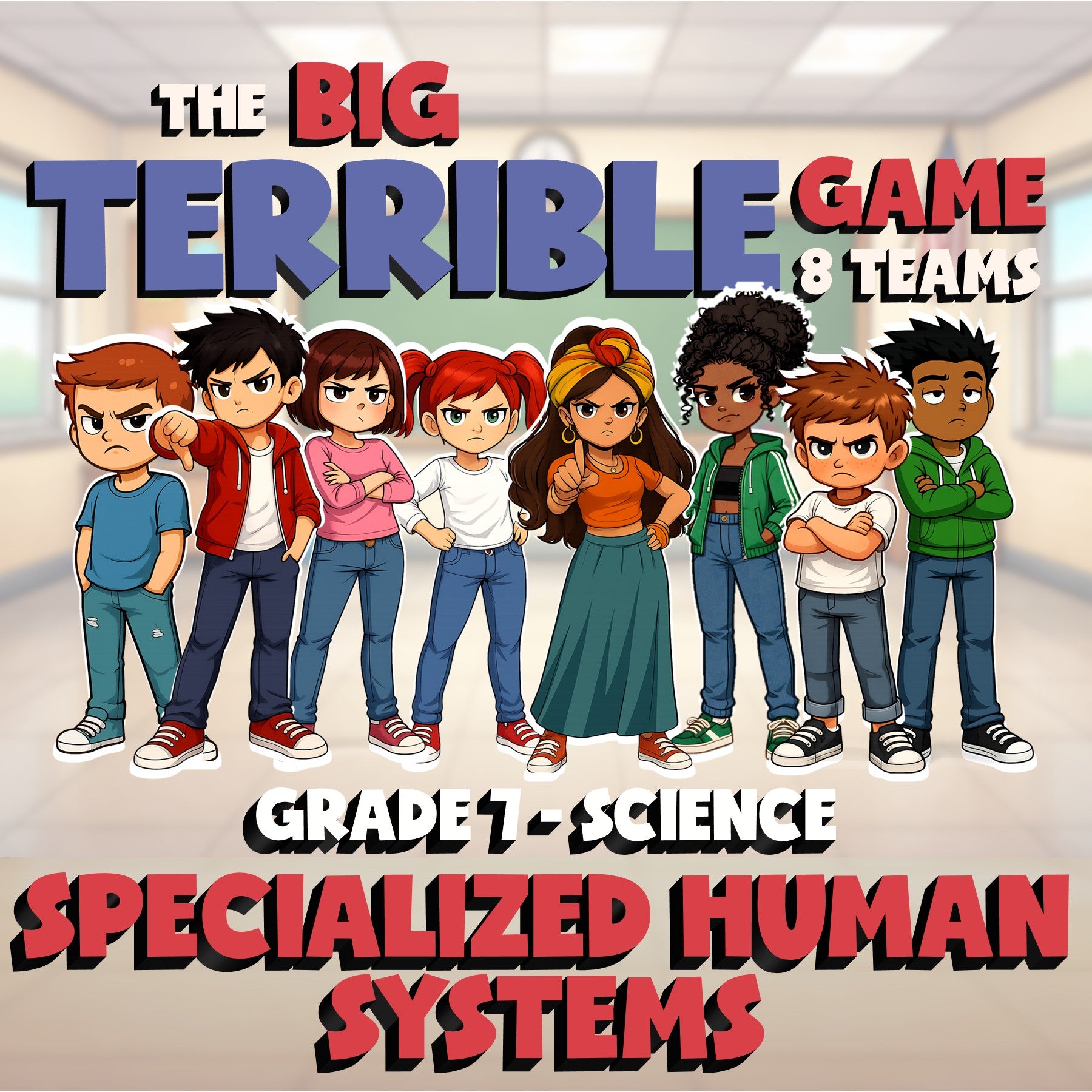 Specialized Human Systems BIG TERRIBLE GAME - No Prep Grade 7 Science Review