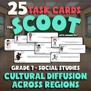 Cultural Diffusion Across Regions SCOOT TASK CARDS Socials Game - Grade 7