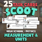 Measurement & Units SCOOT TASK CARDS Science Game - No Prep Physics Review