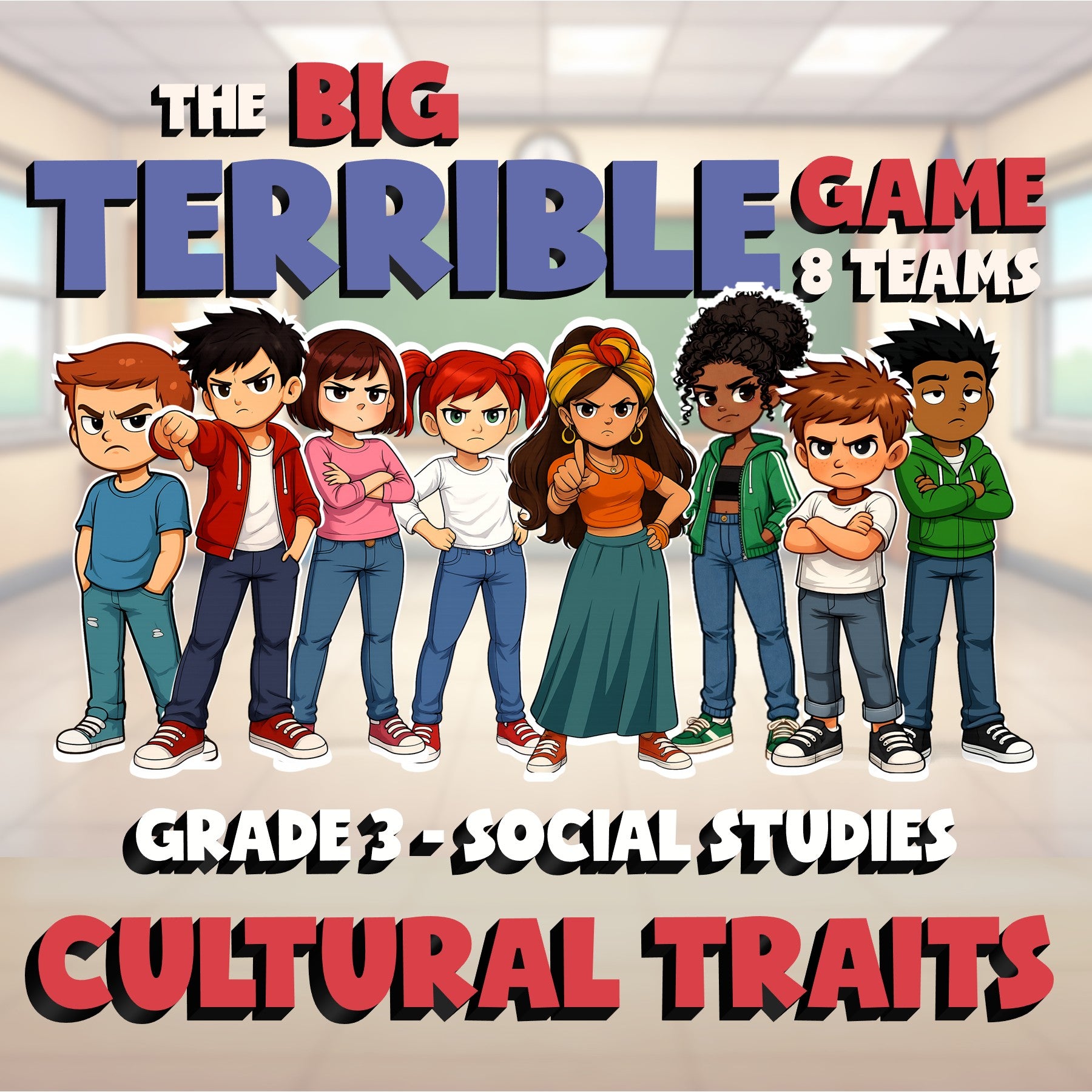Cultural Traits BIG TERRIBLE GAME - No Prep Grade 3 Socials Review Activity