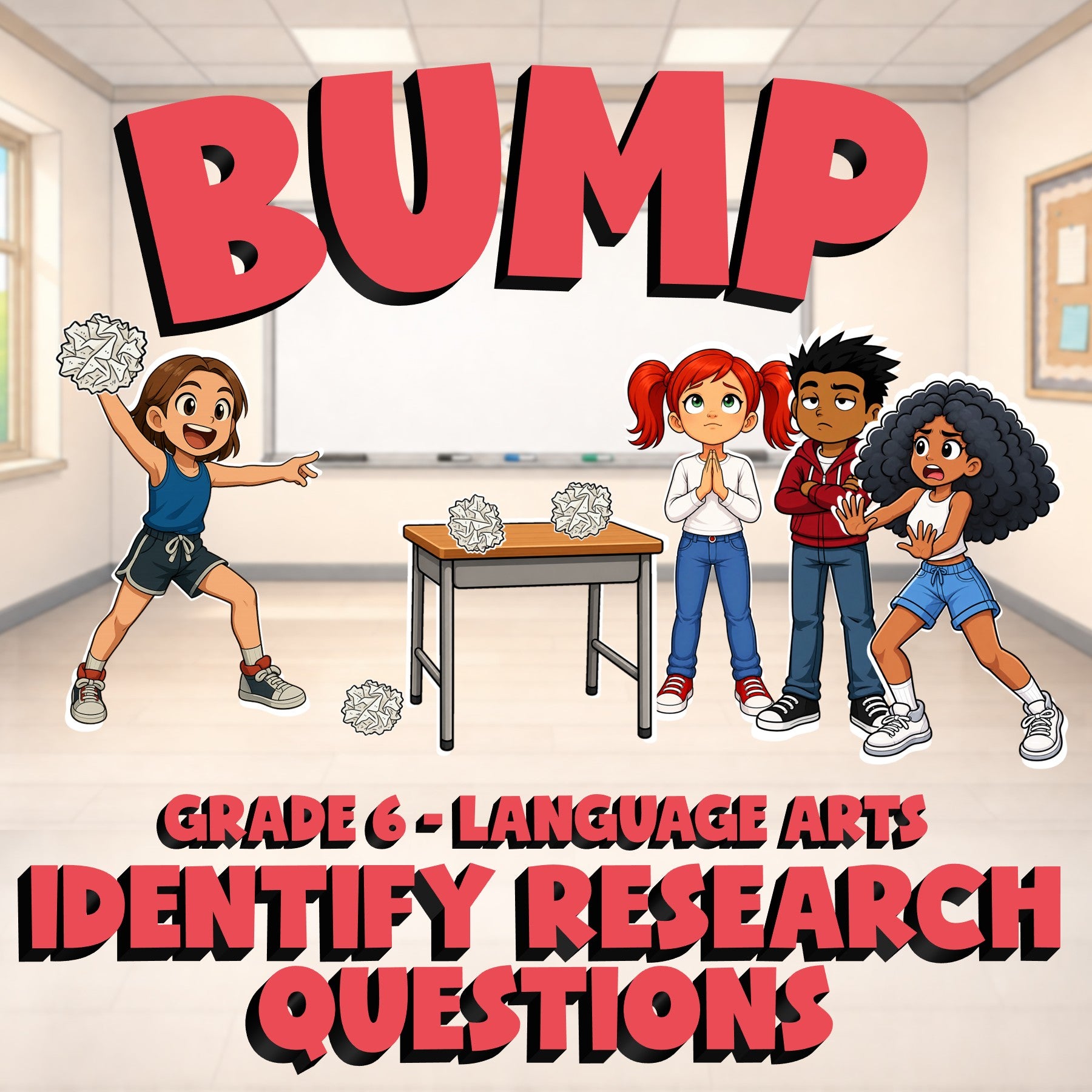 Identify Research Questions BUMP ELA Game - No Prep Grade 6 Review Activity