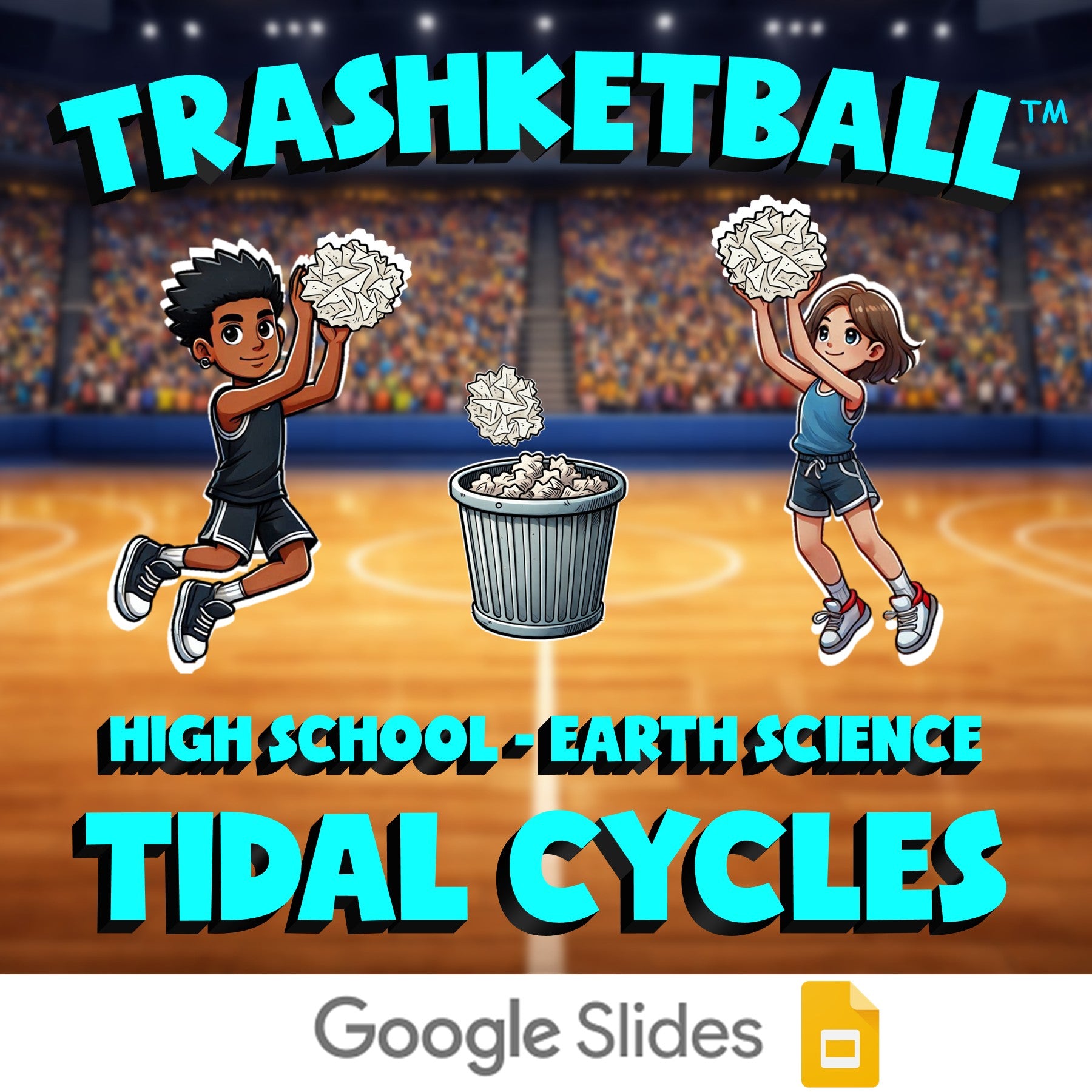 Tidal Cycles TRASHKETBALL Game - No Prep Earth Science Review Activity