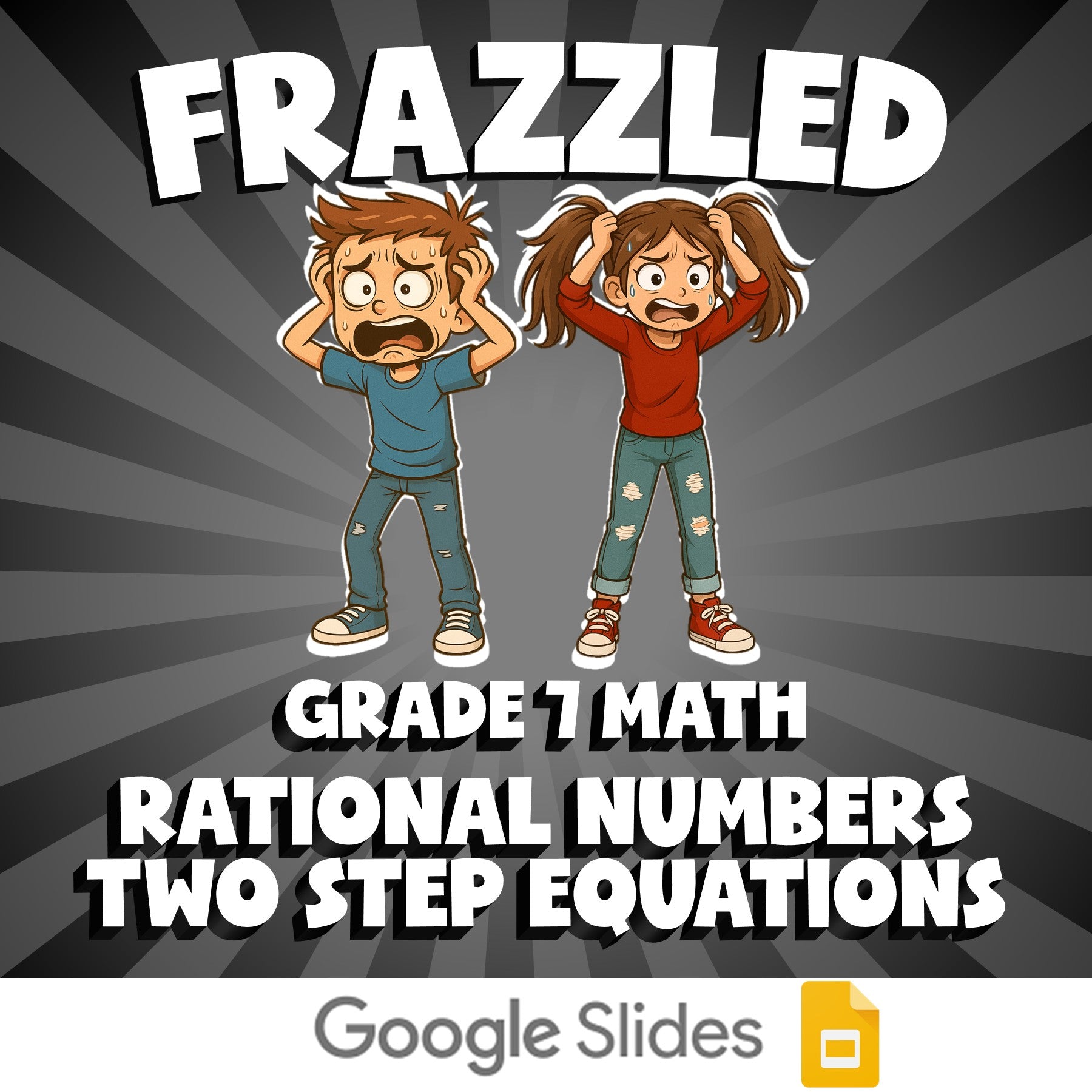 Rational Numbers Two Step Equations FRAZZLED Math Game - No Prep Grade 7 Review