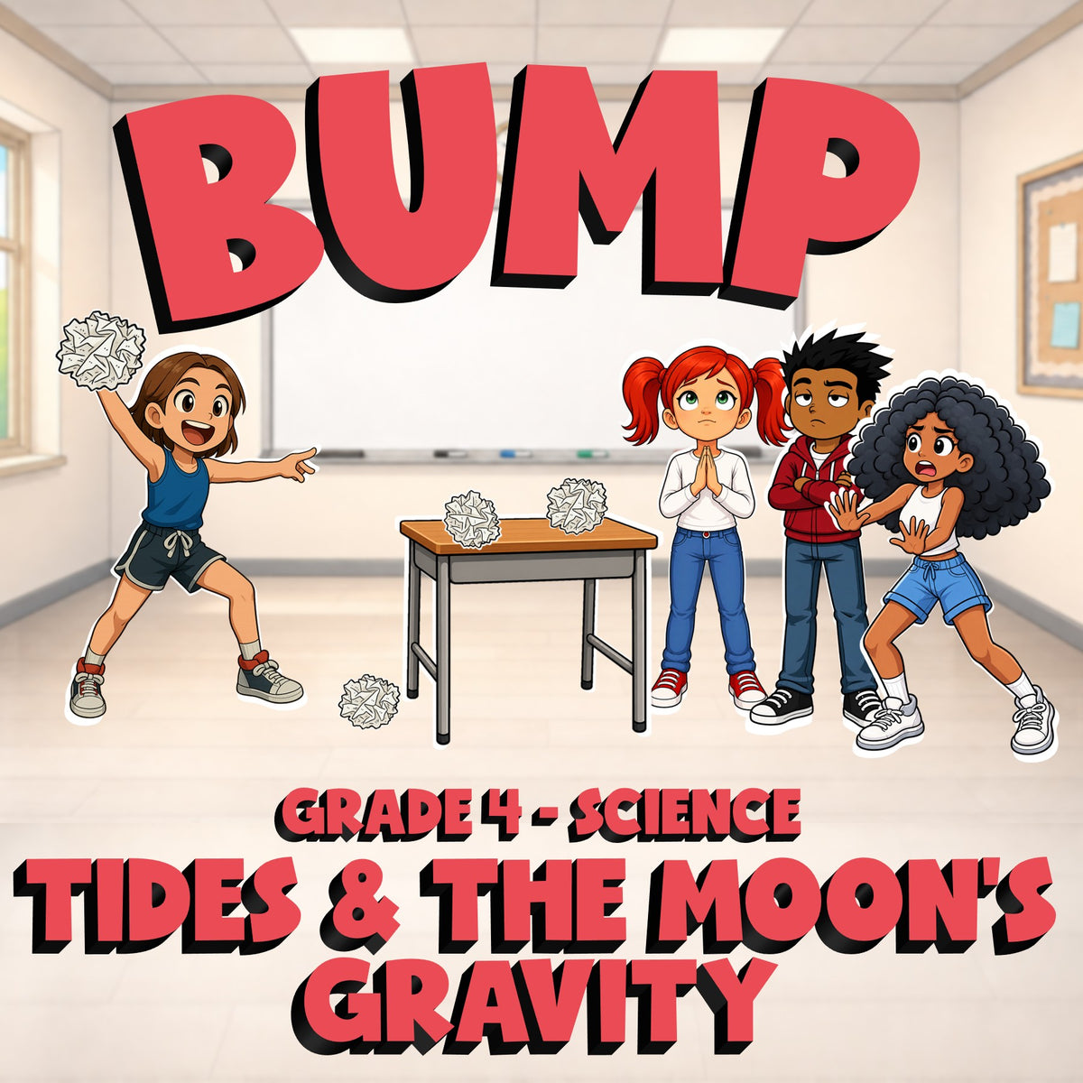 Tides & the Moon’s Gravity BUMP Science Game - No Prep Grade 4 Review Activity